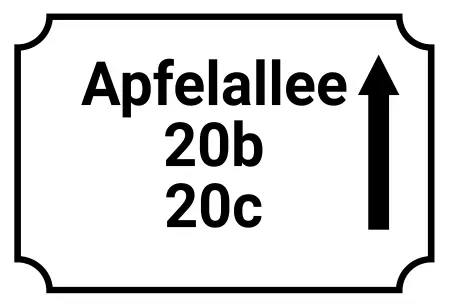 Strassen - Hausnummern Apfelallee 20b 20c Bild