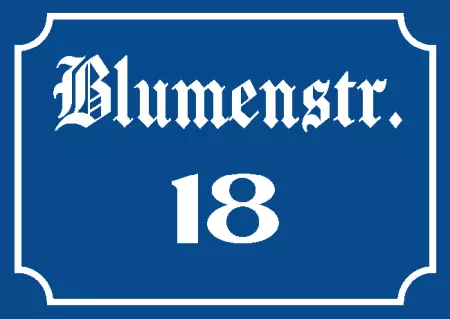 Strassen - Hausnummern Blumenstraße 18 Bild