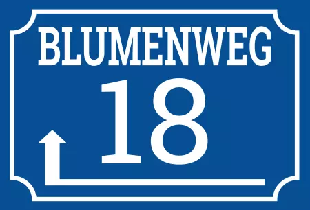 Strassen - Hausnummern Blumenweg 18 Bild