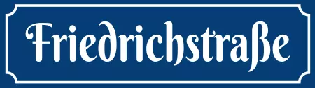 Strassen - Hausnummern Friedrichstraße Bild