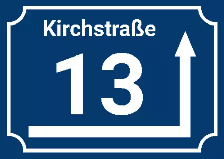 Strassen - Hausnummern Kirchstraße 13 um die Ecke Bild