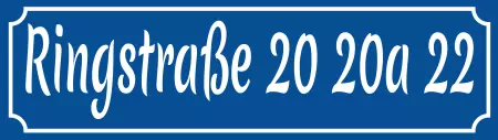 Strassen - Hausnummern Ringstraße 20 20a 22 Bild