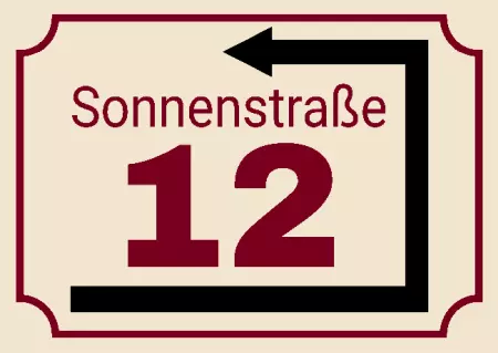 Strassen - Hausnummern Um die Ecke - Sonnenstraße 12 Bild