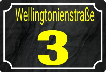 Strassen - Hausnummern Wellingtonienstraße 3 Bild